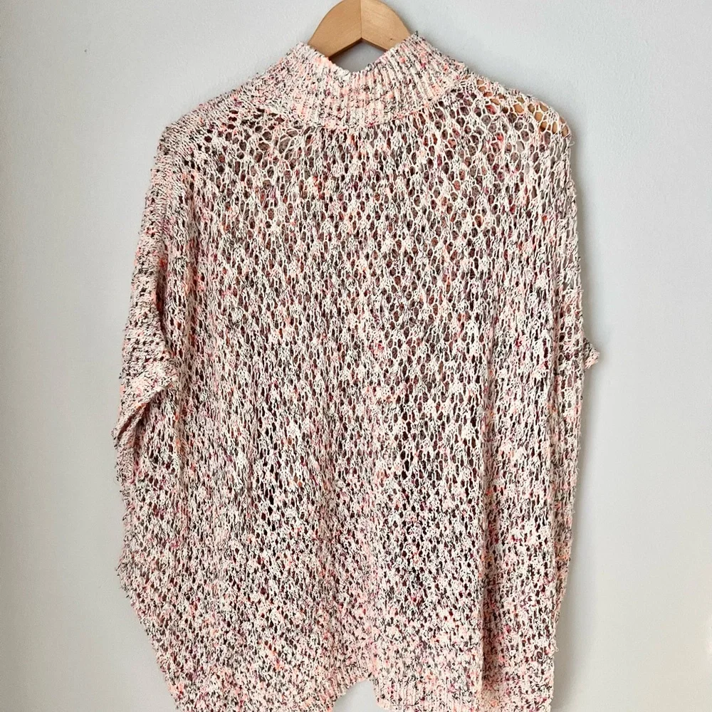 Anthropologie Oversized Anemi+ Kin Knit Cozy Spring Colorful Sweater Poncho OS